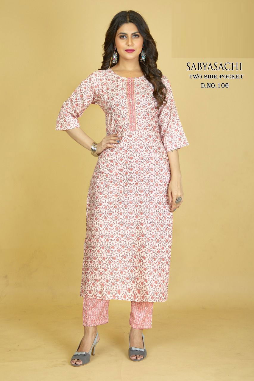 Sabyasachi 01 Capsule Wholesale Printed Kurti With Bottom Catalog
